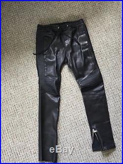 balmain mens leather pants