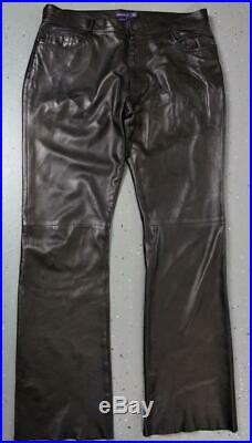 mens black lambskin leather pants