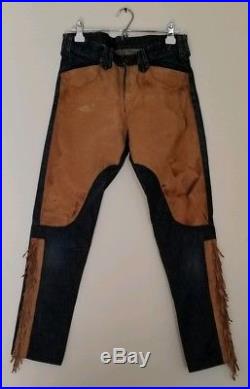 leather fringe pants
