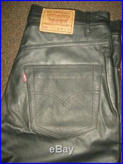 leather 501 jeans