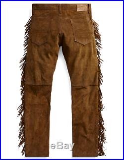 $1,800 Double Ralph Lauren RRL Brown Western Limited Edition Suede Leather Pants