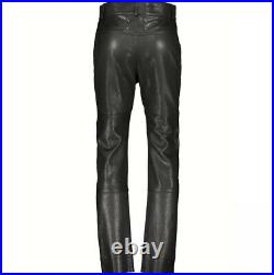 £1,890 MAISON MARTIN MARGIELA Designer Black Leather Biker Trousers Pants