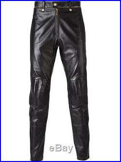 $10,250 2016 Versace Mens Classic Leather Black Pants Size 48 50