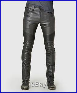 100% Authentic men's Rogue Moto Dark Brown Leather Pants Size 34 $595 BNWT