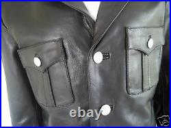 100% Genuine Leather Ww2 German Tunic & Breeches Trousers Military Uniform Coat