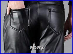 100% Genuine Sheep/Lambskin Soft Leather Slim Fit Pants for MEN