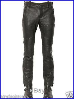 100% Men's Leather Pant Black New Genuine Sheep Napa Designer Pant Trouser MP50