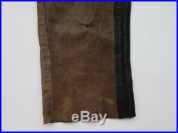 $1100 Authentic Rare DIESEL Men's Brown Distress Lamb Leather Trousers Pant