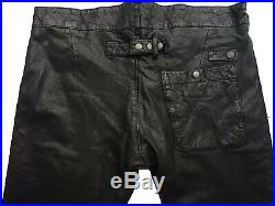 $1100 Authentic Rare DIESEL Men's Slim Fit Zipper Moto Leather Pants Trousers