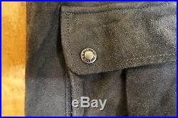 $1200 Men's Ralph Lauren Polo Suede Leather Cargo Pants 31x30, Moto button fly