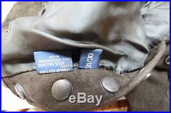 $1200 Men's Ralph Lauren Polo Suede Leather Cargo Pants 31x30, Moto button fly