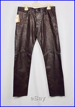 $1800 Double Ralph Lauren RRL Mens Slim Brown Western Leather Pant Pants NWT 36W