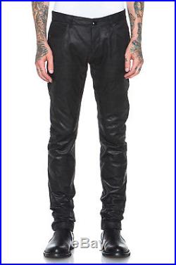 $1837, Rick Owens Men's Black Detroit Leather Pant sz 48 IT=38 US 33x33