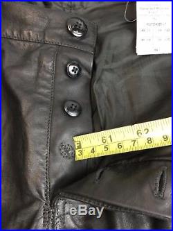 $1837 Rick Owens Men's Black Detroit Leather Pants sz 48 IT=38 US 33x33