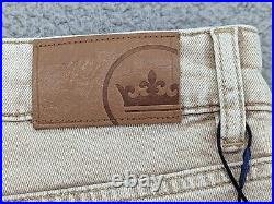 $198 Peter Millar Pants Mens 42W 36L Wayfare Beige Leather Badge logo 42x36
