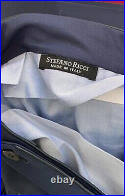 $2000 Stefano Ricci Wool, Cashmere, Leather Pants Trousers Size 56 (46-US)