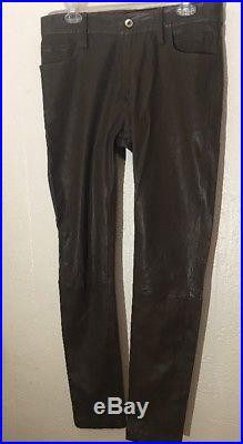 $3,500 Ann Demeulemeester brand new mens brown leather pants M
