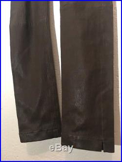 $3,500 Ann Demeulemeester brand new mens brown leather pants M