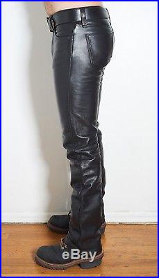 30 x 33 Mens Black Leather Pants The Leather Man NYC USA BLUF Gay Fetish TOF IML