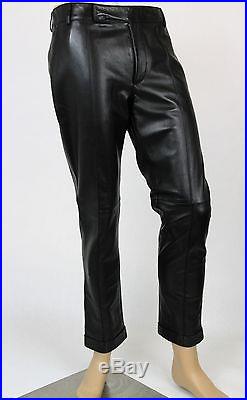 $3300 New Authentic Gucci Mens Black Leather Pants 359505 1000