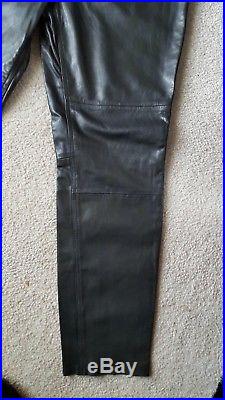 $349 MSRP Men's H&M STUDIO AW17 Black Leather Pants 32 waist