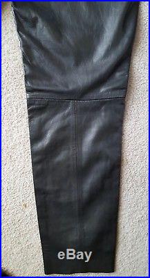 $349 MSRP Men's H&M STUDIO AW17 Black Leather Pants 32 waist