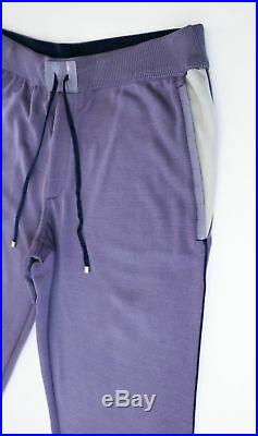 $3700 STEFANO RICCI Purple Silk Crocodile Leather Lounge Track Suit Pants 50 EU