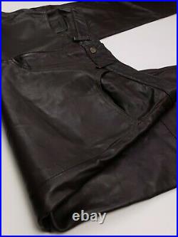 37x34 Leather Pants Brown Mens Rachelle Lined Genuine 5 Pocket Trouser Pant Size