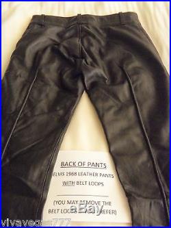(44) ELVIS BLACK Leather 1968 PANTS (Tribute Artist Costume)Pre Jumpsuit Era