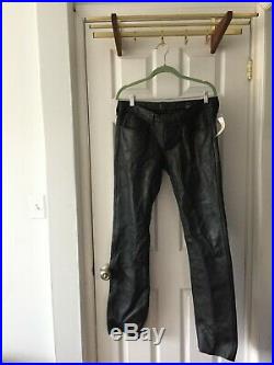 50% Sale Discount Leather Man Inc NYC Black New With Tag NWT Low Rise Pant