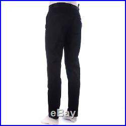 650$ Authentic New GIVENCHY Black Cotton Pants Men With Leather Logo Patch