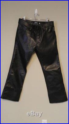 665 Leather Men's Leather 501 Style Jeans Size W35 L31 Bootcut