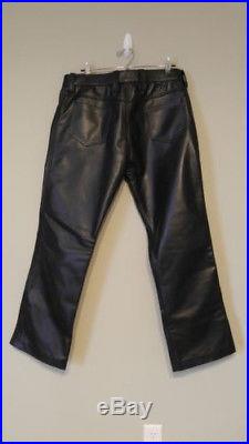 665 Leather Men's Leather 501 Style Jeans Size W35 L31 Bootcut