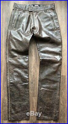 665 Leather Men's Leather Pants Size 32 Brown West Hollywood Gay Biker