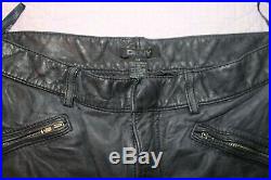 $800 DKNY Quilted Leather Moto Pants, men, 34