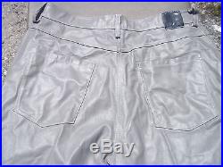 89 Davoucci Gray Leather Pants Mens Sz. 40 X 28.5
