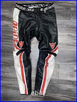 90s VTG Mens DAINESE Leather Motorcycle Racing Suit Two Piece Jacket Pants 50