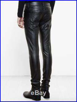 $990+ Saint Laurent Men's Black Zipped Faux Leather Pants Jeans hedi slimane 31