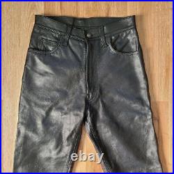 AERO LEATHER Authentic Steerhide Leather Pant Men Black Size 30 Used from Japan