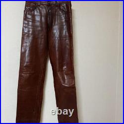 AERO LEATHER Authentic Steerhide Leather Pant Men Size 30 Used from Japan