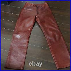 AERO LEATHER Authentic Steerhide Leather Pants Size 29 Used from Japan