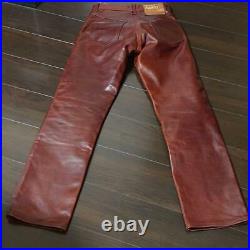 AERO LEATHER Authentic Steerhide Leather Pants Size 29 Used from Japan