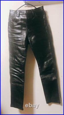 AERO LEATHER cowhide leather pants straight pants black men's 30 inch #V3463