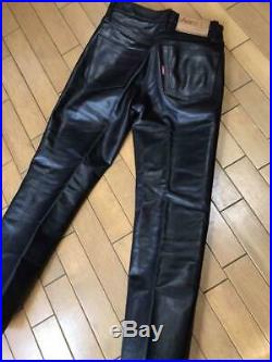 AERO Leather Pants Dark brown Men's Size 31 Biker Genuine From Japan USED