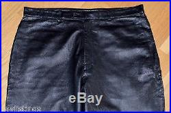 ALFANI Black 100% Genuine Leather Casual Pants Mens Sz 36 x 32 RARE