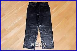 ALFANI Black 100% Genuine Leather Casual Pants Mens Sz 36 x 32 RARE