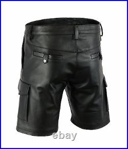 AW7520 Plain Leather Carpenter Shorts, Cargo Shorts, Zimmermann hose, Cargo Pants
