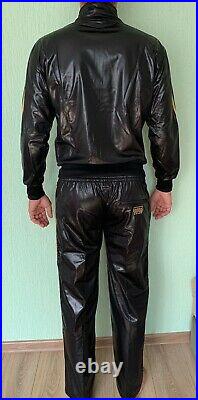 Adidas Originals Chile 62 Full Tracksuit Pants Jacket Gold Black Leather Look