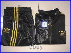 Adidas Originals Chile 62 Track Top Pants Jacket Suit Leather Look Mens Set Gold