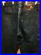 Aero-Leather-Genuine-Leather-Leather-Pants-Men-s-Black-Zip-Fly-Size-33-Used-01-qgh